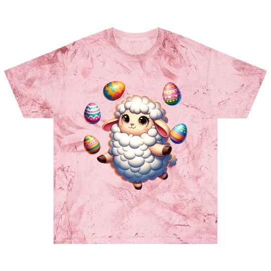 Colorful Easter Egg Juggling Lamb Cartoon Blast T Shirts