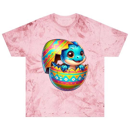 Easter Egg Dino T-Rex Hatching Colorful Cartoon Blast T Shirts