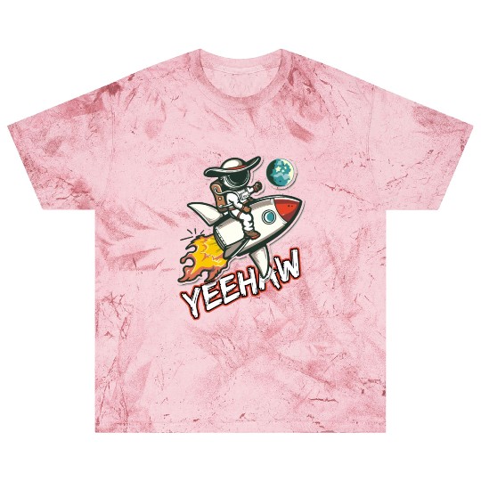 Space Cowboy Riding a Rocket with Yeehaw Slogan Blast T Shirts