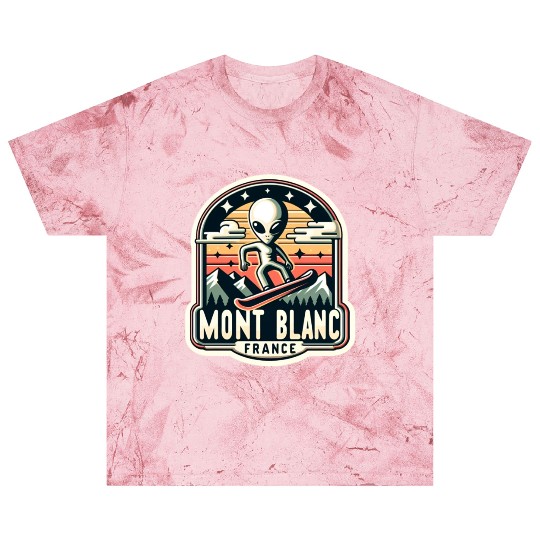 Mont blanc chamonix french alps Alien on snowboard Blast T Shirts