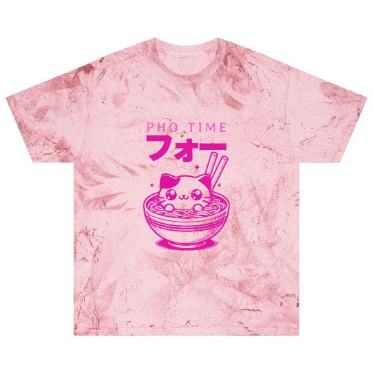 Pho Time Pink Cute Kitten in a Bowl Blast T Shirts