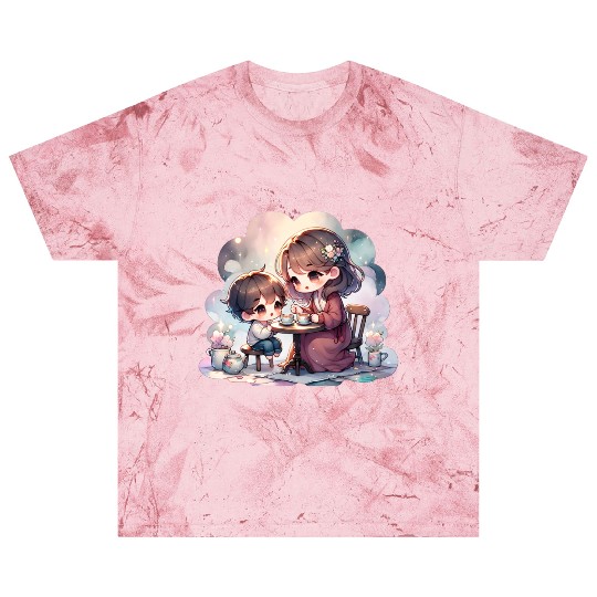 Mother and Son Enjoying a Cozy Tea Party Blast T Shirts