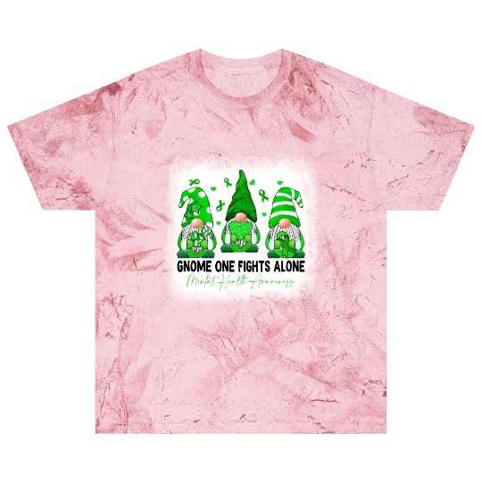 Gnome Mental Health Awareness Green Ribbon Blast T Shirts