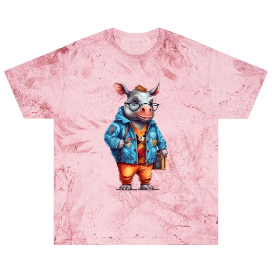 Cute Rhinoceros Cartoon Blast T Shirts
