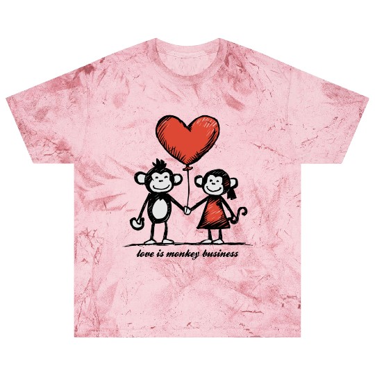 Monkey Lovers Stick Figure Couple Blast T Shirts