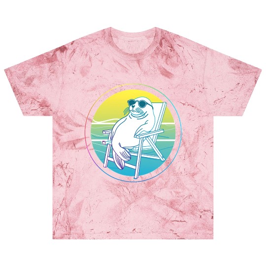 Neon Seal in Beach Chair Blast T Shirts
