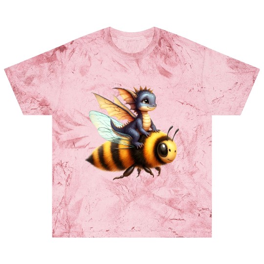 Fun Baby Dragon Riding a Bumble Bee Blast T Shirts