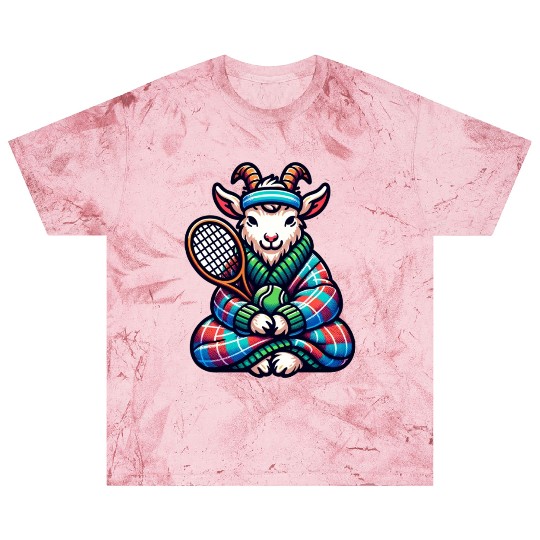 Goat Tennis Player On Court Racket Match Design Blast T Shirts