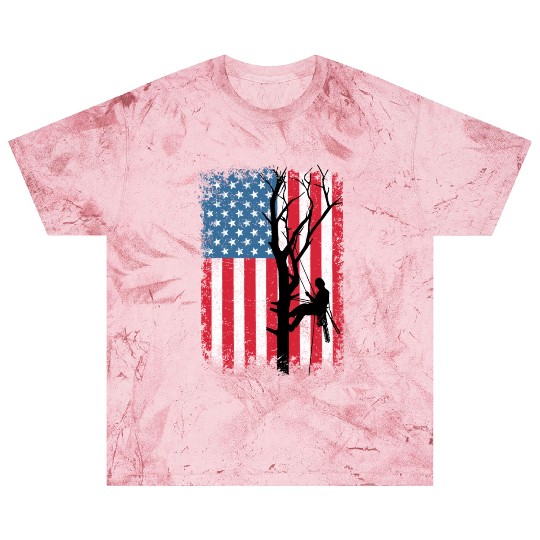 American Flag Arborist Gift For Men Cool Tree Love Blast T Shirts