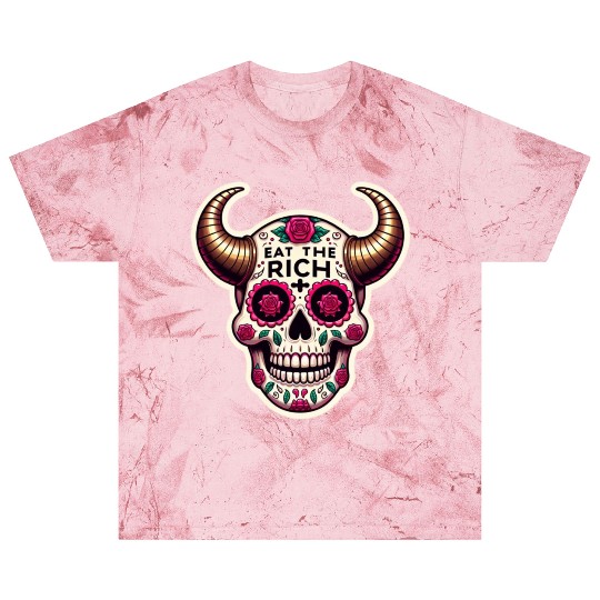 Horned Sugar Skull, eat the rich skull Blast T Shirts