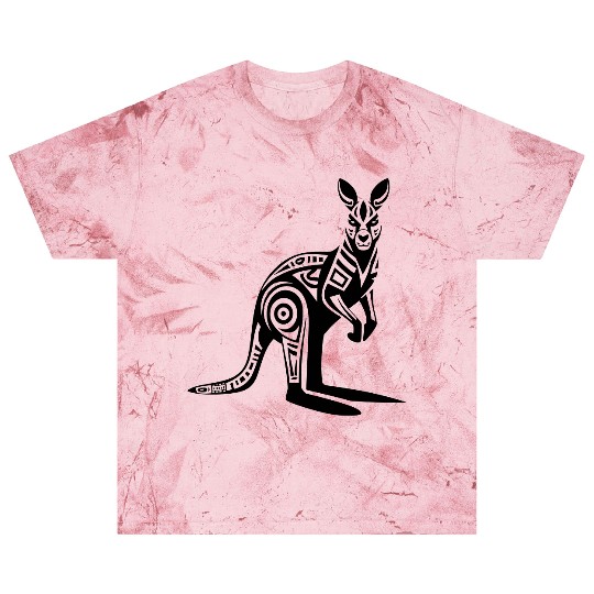 Kangaroo Tribal Style Vector Design Single Color Blast T Shirts