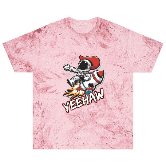 Space Cowboy Riding a Rocket with Yeehaw Slogan Blast T Shirts
