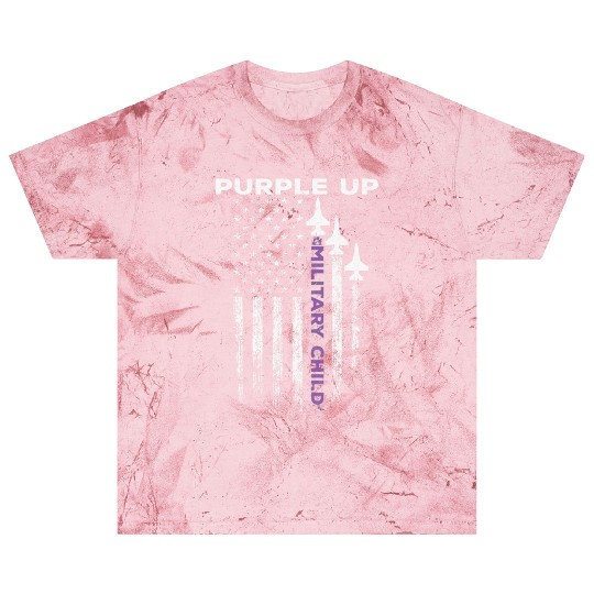 Purple Up For Military Kids Force US Flag Blast T Shirts