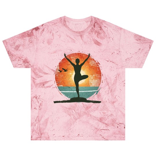 Sunset Yoga Silhouette Peaceful Scene Blast T Shirts