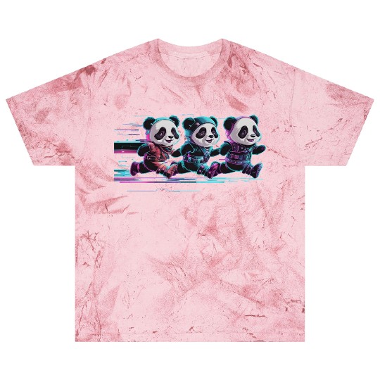 funny panda running with a joyful Blast T Shirts