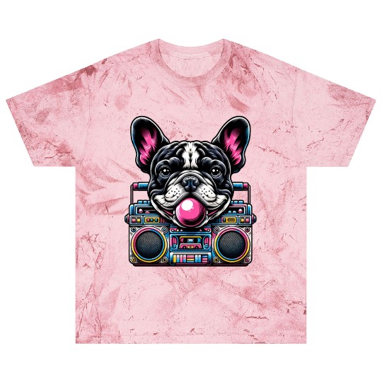 Frenchie Beats: French Bulldog with Music Boom Box Blast T Shirts