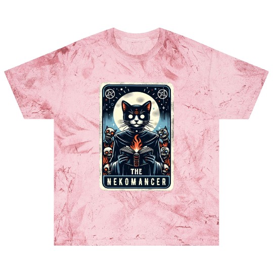 The Nekomancer Funny Tarot Necromancer Cat Pun Blast T Shirts