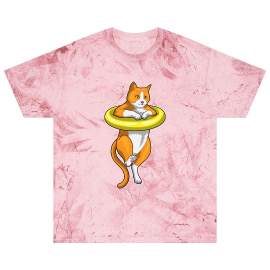 Cat Swimming Swim ring Blast T Shirts