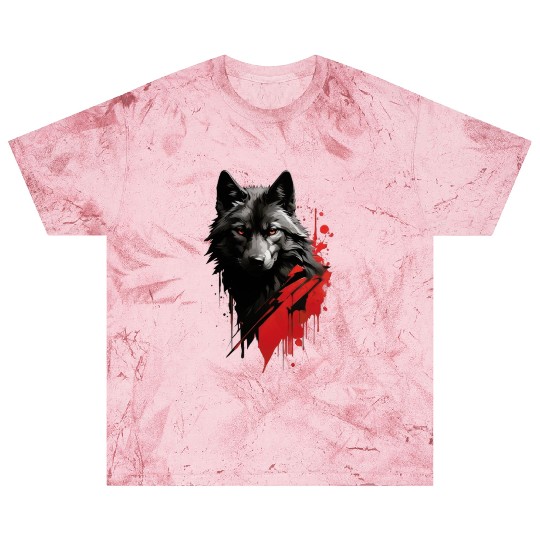 Geometric Wolf Pattern Blast T Shirts