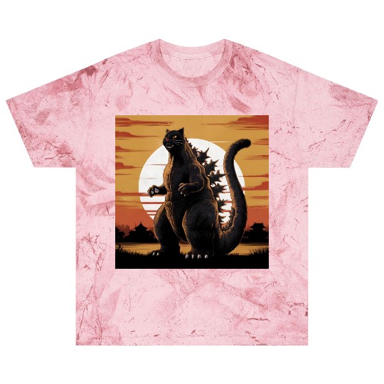 Catzilla Cat Japanese Art Funny Cat Gifts Blast T Shirts