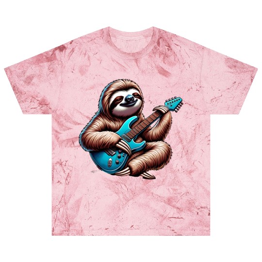 Cool Sloth E-Guitar Player Design Blast T Shirts
