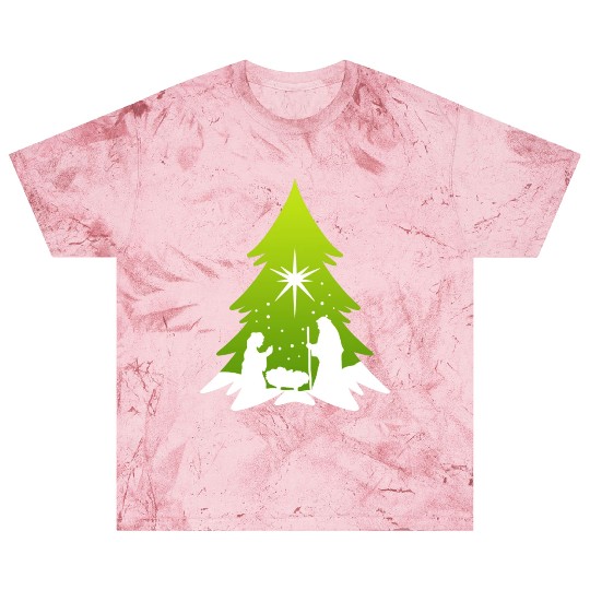 Christmas Tree Nativity Scene Artist Blast T Shirts