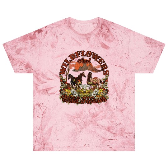Wildflowers and Wild Horses Nature Beauty Country Blast T Shirts