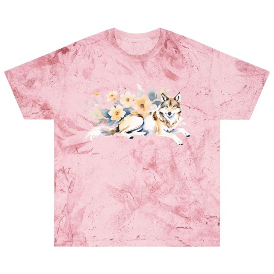 A Serene Wof with Wildflowers Blast T Shirts