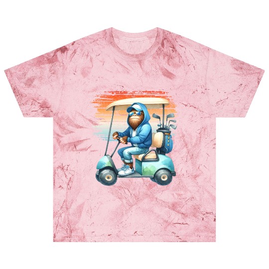 Bigfoot Golf Adventure Watercolor Golfer Cart Blast T Shirts