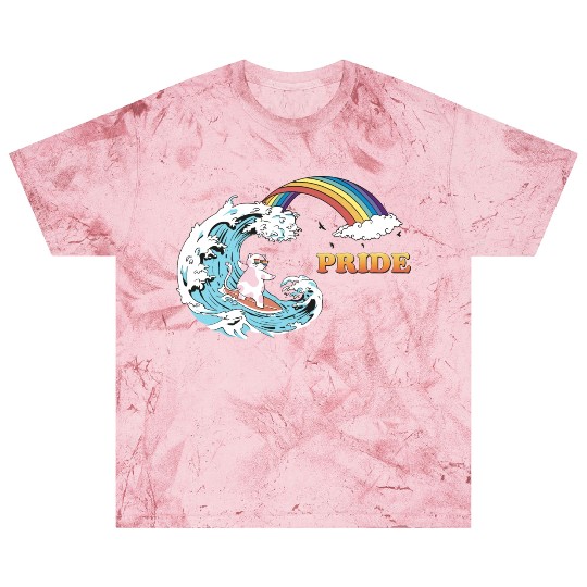 Cat Surfing with Trans LGBT Colors in the Blast T Shirts