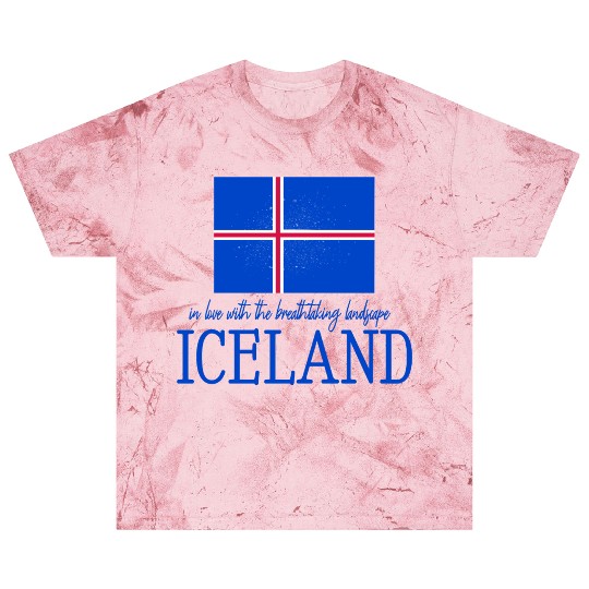 Nordic Flag Illustration with Icelandic Text Blast T Shirts