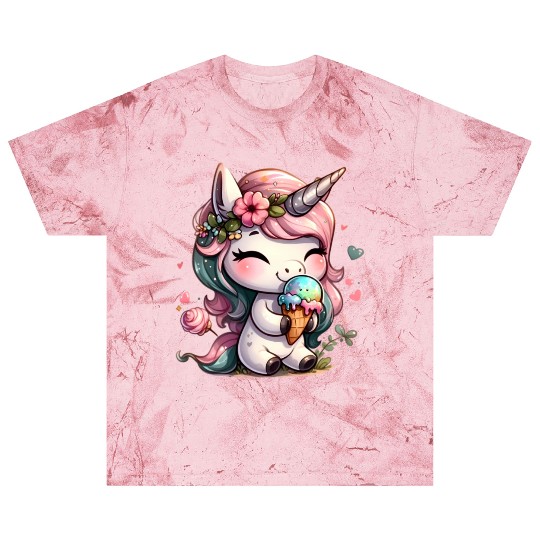 Chibi Unicorn Eating Ice Cream Blast T Shirts