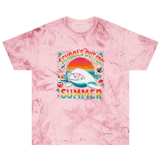 Schools Out For Summer Teacher Beluga Whale Blast T Shirts
