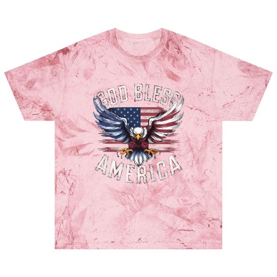 God Bless America Eagle Happy 4th Of July US Flag Blast T Shirts