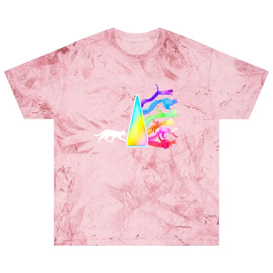 Funny Science Nerd, Geek Cat Physics Rainbow Blast T Shirts