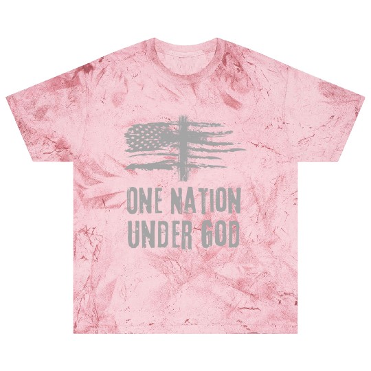 4th Of July US Flag One Nation Under God Christian Blast T Shirts