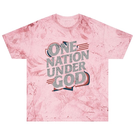 One Nation Under God Christian Pride Retro US Flag Blast T Shirts