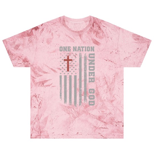 One Nation Under God US Flag Christian 4th of July Blast T Shirts