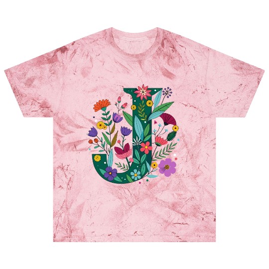 Individual Alphabet Wildflower Green Letter J Blast T Shirts