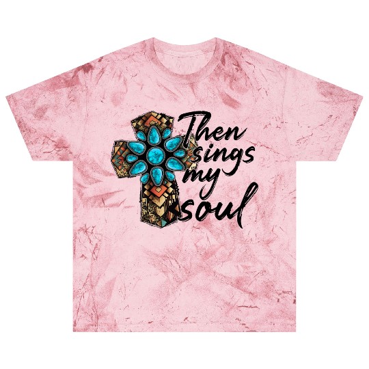 Turquoise Cross Western Aztec Art Blast T Shirts