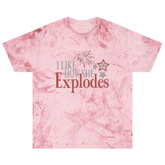 I Like How She Explodes Retro US Flag Funny Blast T Shirts