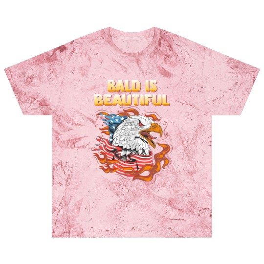 Bald Is Beautiful US Flag Eagle 4th Of July Funny Blast T Shirts