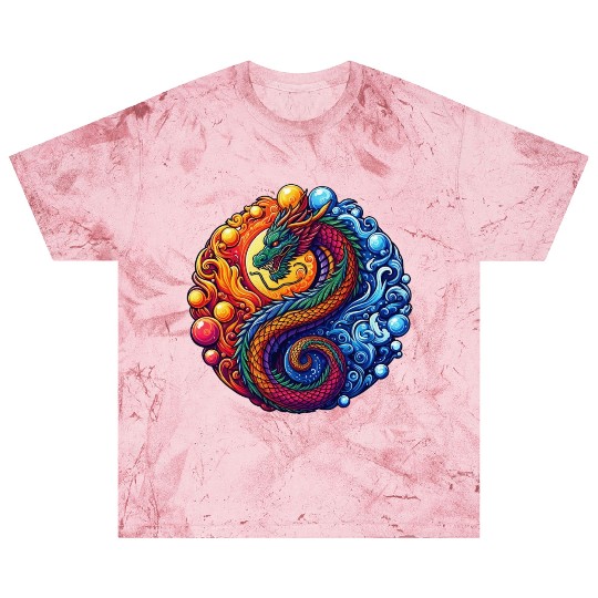 Vibrant Yin Yang Dragon Blast T Shirts