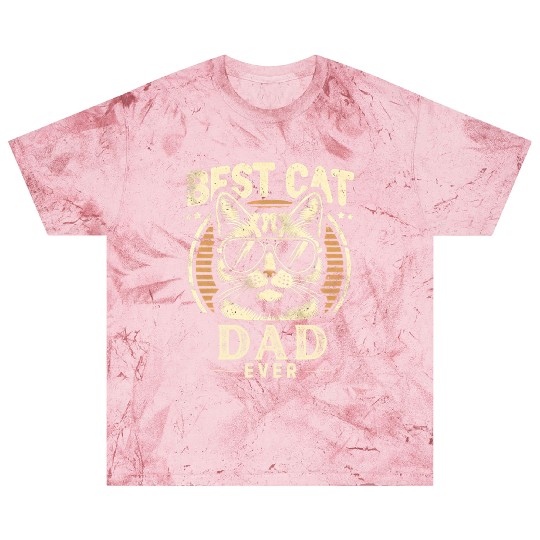 Best Cat Dad Ever Funny Cat with Sunglasses Blast T Shirts