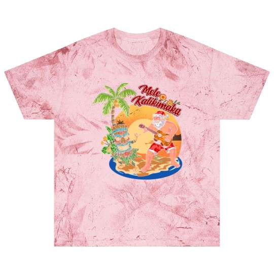 Mele Kalikimaka Funny Santa Playing Guitar Hawaii Blast T Shirts