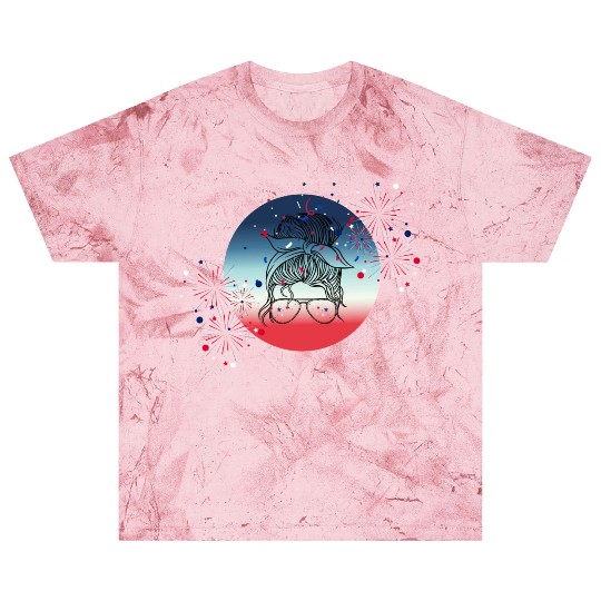 4th Of July Fireworks Messy Bun Blast T Shirts