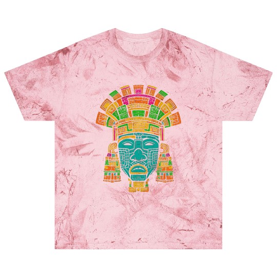 Aztec God Ancient Mythology Tlaloc Mask Vibrant Blast T Shirts