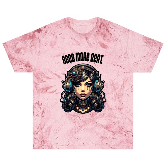Need More Beat Steampunk Woman Headphones Gothic Blast T Shirts