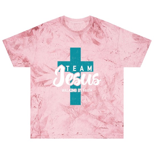 Team Jesus Walking By Faith Inspirational Design Blast T Shirts