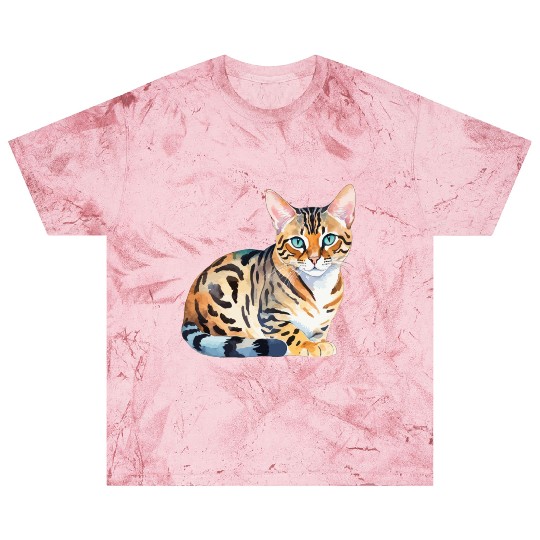Leopard Cat Watercolor Blast T Shirts